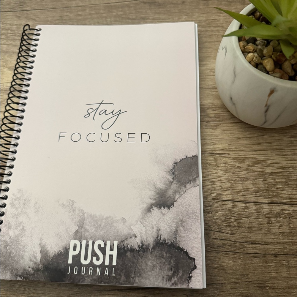 Stylish Push Journal with Black Spiral Binding